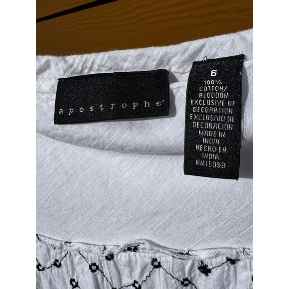 Apostrophe Lined A Line Skirt Sz 6 Cotton Cottage-core Romantic Midi Side Zip - Picture 7 of 14